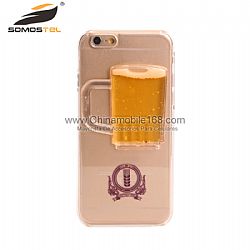 3D flowing liquid beer cup hard case for iPhone 6 Plus