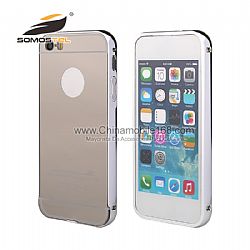 Luxury Electroplating Clear Metal Frame+Acrylic Back Cover Mirror Case For iphone