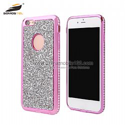 TPU Electroplating Cases With Diamonds And Frame With Diamonds for iphone