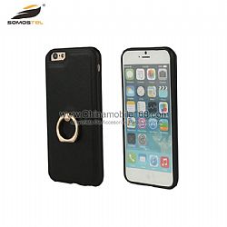 Elegance matte paste leather with ring holder phone cases for iPhone 6 6s
