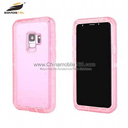 Crystal clear hard and rugged drop resisitant 3 in 1 hybrid protector case