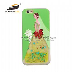 Fashion liquid quicksand dress Girl TPU soft phone case for iphone 6s 6plus
