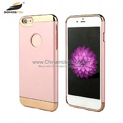 Wholesale plating 3 in 1 PC Hard  Combo Armor  Removable Phone Cases for iPhone 6plus