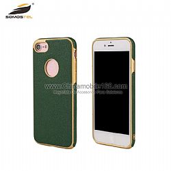 Fashion hot selling PU leather cheetah design TPU gel back cover protector case for iphone