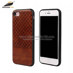Wholesale weave leather-pressed protector case for iphone 8