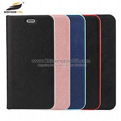 Luxury single color flip cover case with PC frame for Iphone8