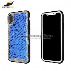 Lightweight TPU+PU phone case with sequins decoration