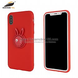 For Iphone6/X/XR TPU case with rabbit design and support