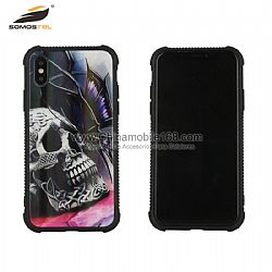 Anti-fall cover case with aurora drawing on PC glass for LG V20/V30