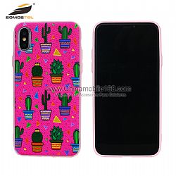 Strong reliefs part of glossy TPU +PC mobile phone shell with anti-slip feature
