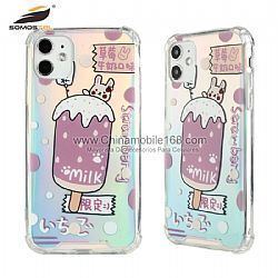 Wholesale Glossy Oil Drawing Acrylic Clear TPU Anti-Shock Case With Laser Paper