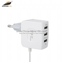 Buena calidad 3 USB de carga rápida con cable con conector redondo
