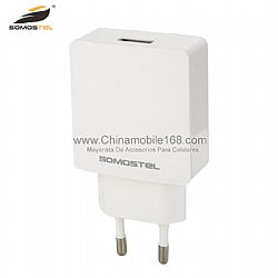 Material de ABS ligero adaptador de pared USB 2.1A  adecuado para el hogar, viajes