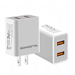 SMS-A106 Cargador de viaje USB dual 2.1A con enchufe EU/US
