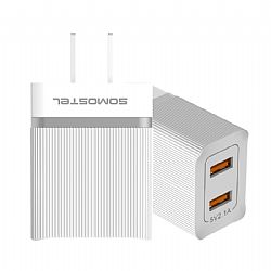 SMS-A105 2.1A silver / gold usb charger + usb cable
