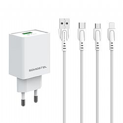 SMS-A101 Stable and Safe Charging Travel Adapter QC3.0 White