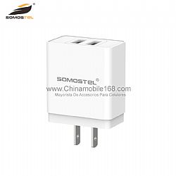Wholesale 2.4A dual USB travel charger for 7G/8G/X/android