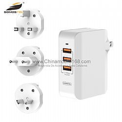 Good quality 3.1A 3 in 1 USB travel charger with 3 plug