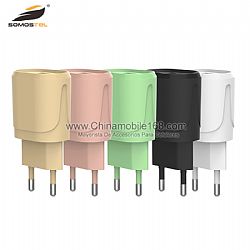 High quality macaron 2.1A PC usb charger with data cable