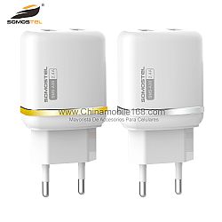 Wholesale 2 USB Ports Travel Power Adapter with US EU Plug