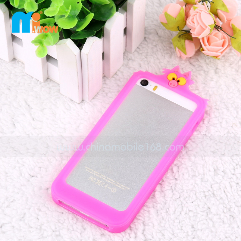 cartoon silicon bumpers for iphone 5S multi-color
