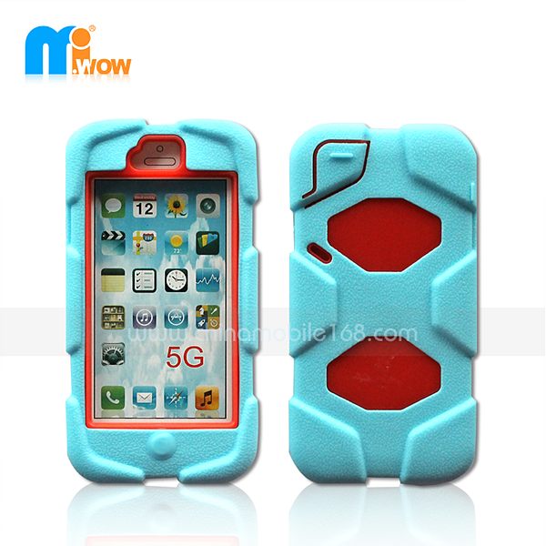 Pure color Pc +silicone Protector Case  for iphone 5