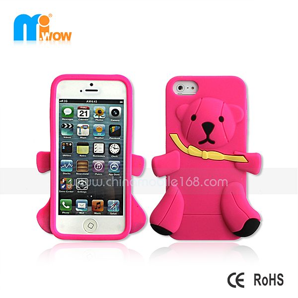 cute bear silicon case for iPhone5