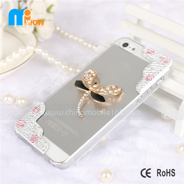 iphone 5G/5S dragonfly diamond mobile phone case