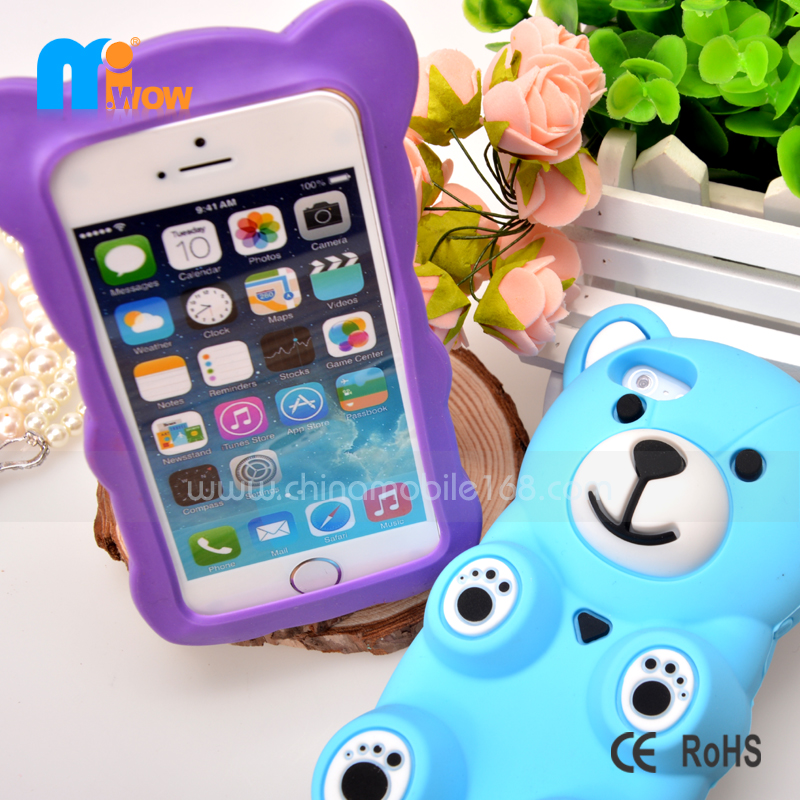 Stereo bear silicone case for iPhone 5S