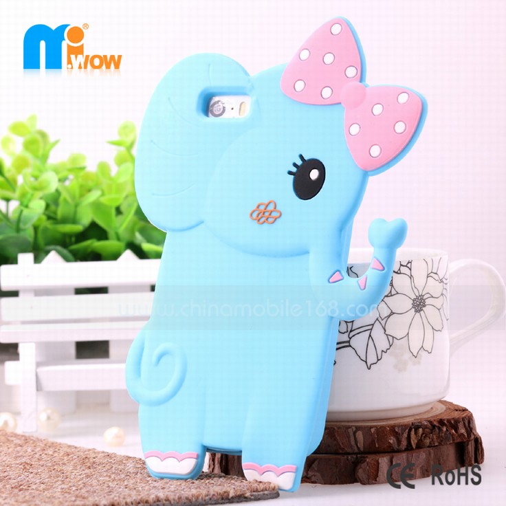 3D elephants silicone case iphone cover 5S