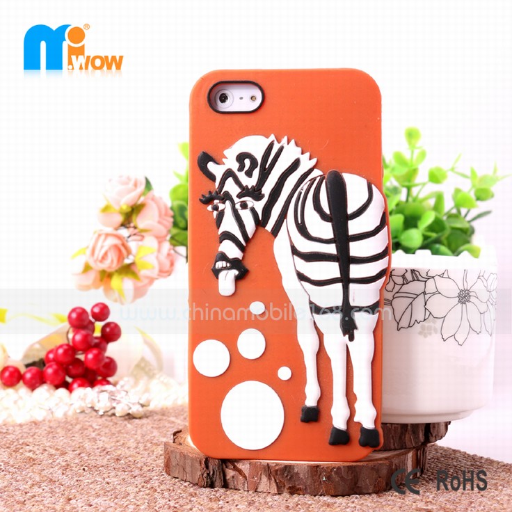3D zebra silicon case cell phone accessories wholesale