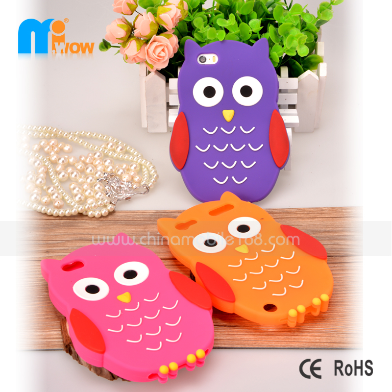 Cute owl silicone case for iPhone 5/5S