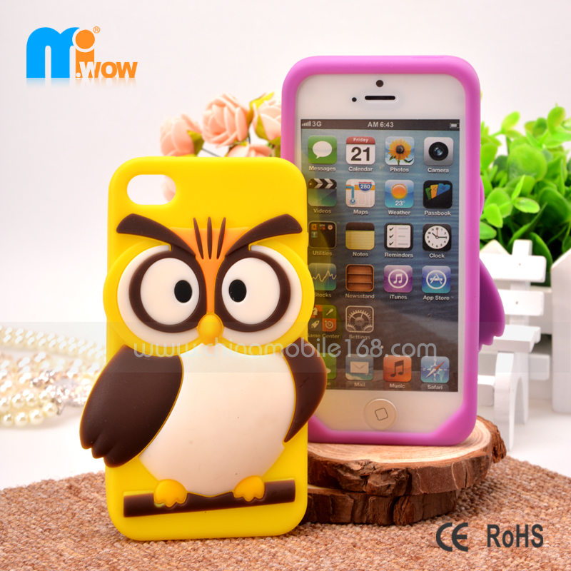 Stereo owl silicone case for iPhone 5/5S