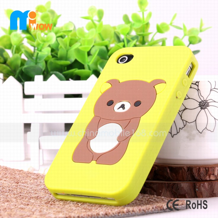 3D silicone relax bear cases iphone 4 phonecases