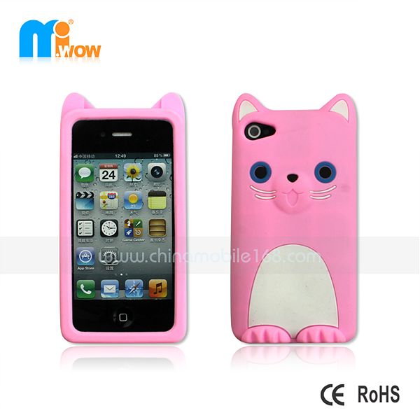 cat silicon case for iphone4