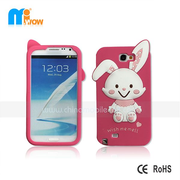 conejo blanco silicona para Samsung N7100