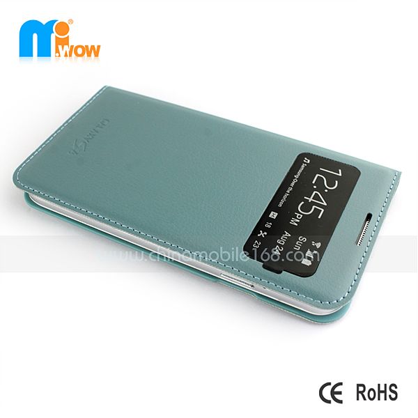 PC+PU Flip Cover with Window protect case for SamsungS4