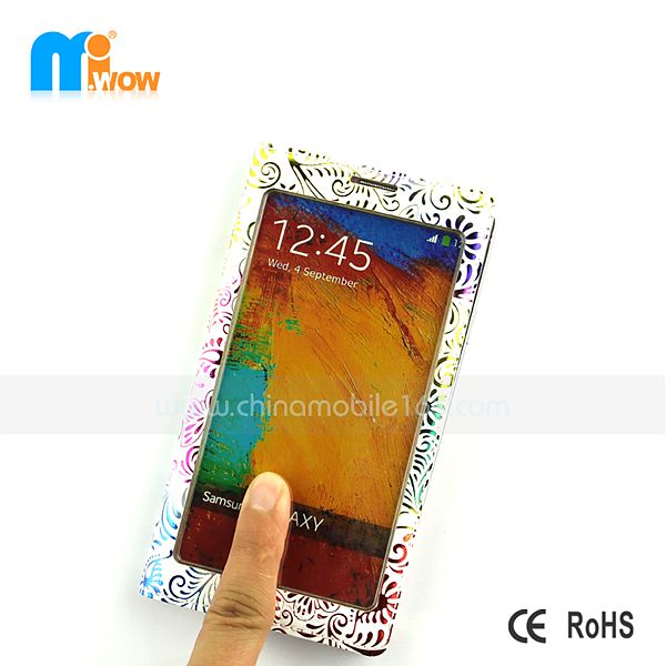 touchscreen flip cover with priting for Note3