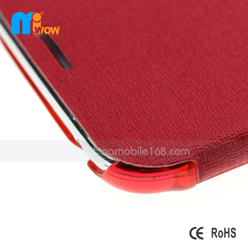 High quality PC+PU mobile phone flip case for NOTE2