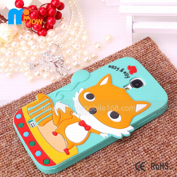 3D cartoon silicone cases samsung S4 personalised phone cases