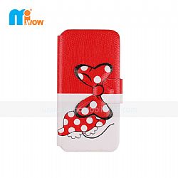 Minnie Bow Pattern Stand Phone Wallet Leather Protective Case for iPhone 6