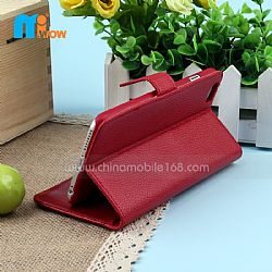 Top Quality Luxury Red Wallet Stand Phone PU+PC Leather Case For Apple iPhone 6 Plus