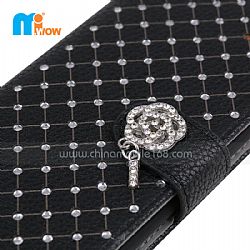 Fashion Luxury Bling Diamond Rhinestone iPhone 6 Wallet Stand Flip Leather PU Case