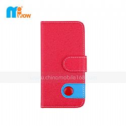 Red Faux Leather Wallet Card Holder Flip Case with Magnetic Closure for iPhone 6