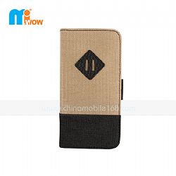 Fashion Burlap Grain Flip Card Slot PU Leather Stand Wallet Holder Flip Apple Iphone 6 Case