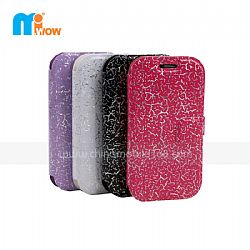 Silver Pattern Oil Side PU Leather Stand Wallet Card Holder Flip Case For Samsung S3 mini Phone Case