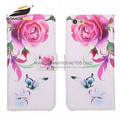 Relief Painted Flip Leather Wallet Case with Stand Design&Card Slot phone case
