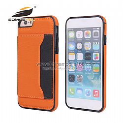 Hit Color PU Leather Cover  Card Holder Holster Mobile Phone Case for iPhone