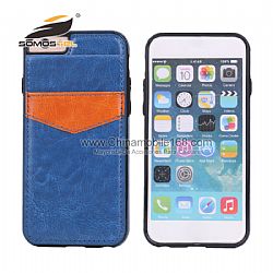 Wholesale Hit Color PU Leather Cover  Card Holder Holster Mobile Phone Case for iPhone