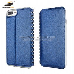 Anti-shock bling shinning flip cover leather case for Iphone6s/6splus/7plus case